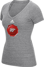 NWT Adidas NBA OKC Thunder Women&#39;s Size Large Gray Short Sleeve Tee Shirt - £12.45 GBP