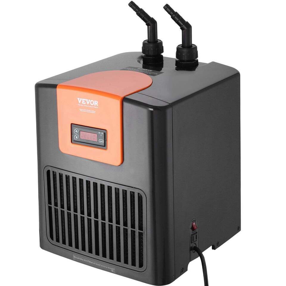 Aquarium Chiller, 52 Gal 196 L, 1/10 HP Hydroponic Water Chiller, Quiet Refriger