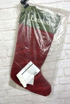 Red Velvet Quilted Pottery Barn Large Christmas Stocking Monogram Landon... - $22.57