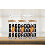 DAD DAD DAD  | UV DTF 16oz Glass Can - $5.47 CAD