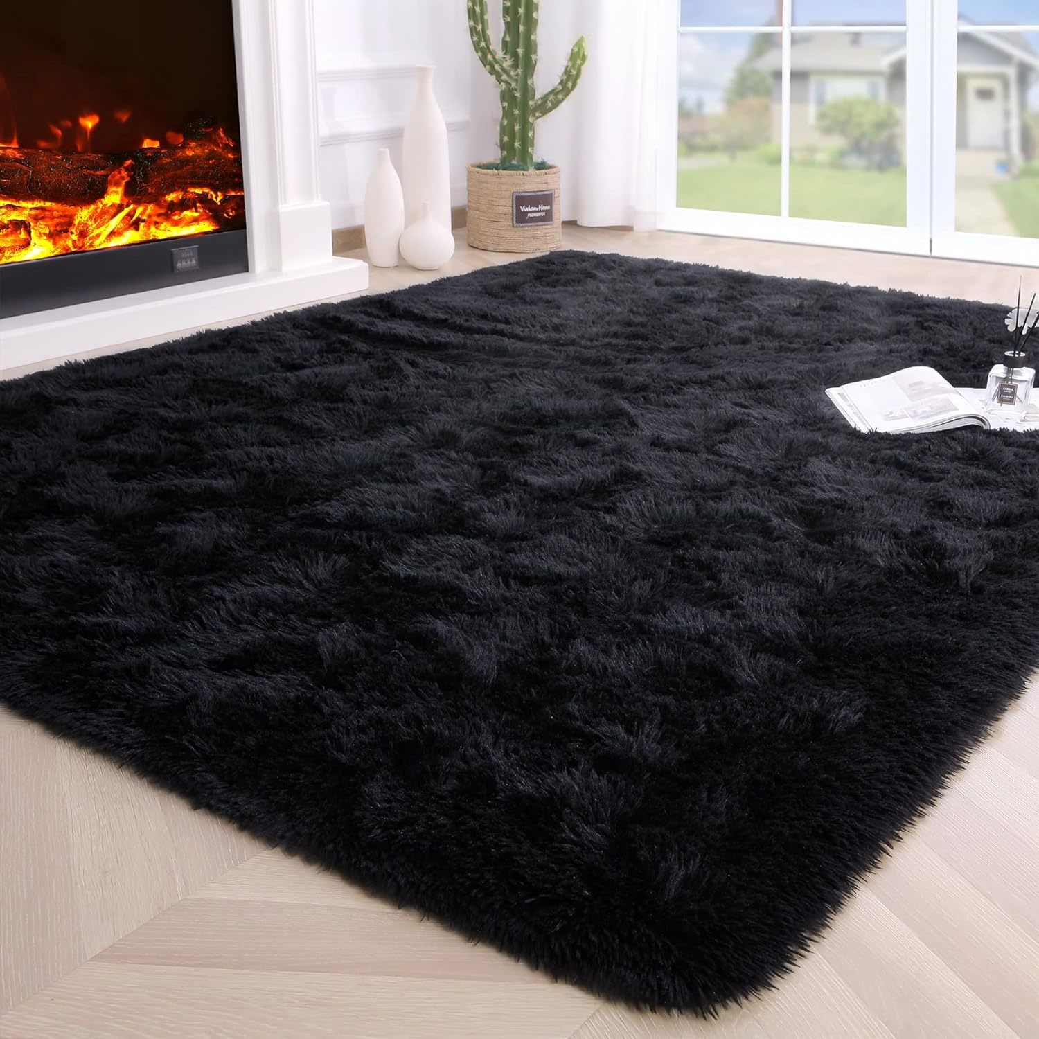 Primary image for Fluffy Bedroom Rug Carpet,4X5.3 Feet Shaggy Fuzzy Rugs For Bedroom,Soft Rug For 