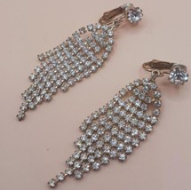 Vintage Chandelier Rhinestone Clip on Earrings - $20.00