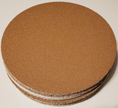 50pc 8&quot; PSA STICK ON SANDPAPER DISC 36 GRIT A/O Brown/Gold MADE IN USA i... - $44.99