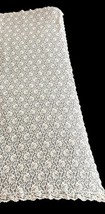 Vintage Lace Tablecloth 67x100 Light Beige Pink Floral Rose Pattern Rectangular image 3