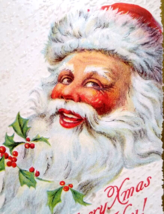 Santa Claus Christmas Postcard Jolly Ole Saint Nick Large Face Serie 2000 Emboss - £15.83 GBP