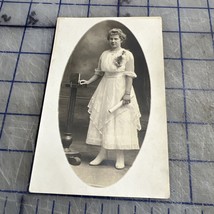 Vtg Picture Postcard RPPC Young Woman Girl First Communion Christian Whi... - $115.91 MXN