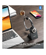 LEVN LEHS010 Wireless Headset USB Dongle Charging Base AI Noise Cancel New - $46.41 CAD