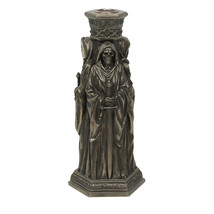 The Deaths Macabre Triple Skeleton Grim Reaper Single Taper Candle Holder - £43.78 GBP