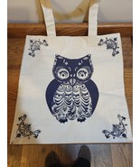 Owl Figure On 100% Cotton Tote Bag - $5.46