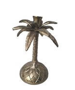 Tropical Palm Tree Candle Candlestick Holder 9&quot; Tall Golden Glam Opalhouse  - £13.72 GBP