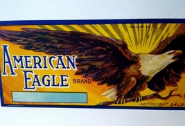 American Eagle Brand Fruit Crate Label High Flying Bird Original Vintage 1940s - £8.20 GBP
