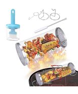 Grill Basket Outdoor Stainless Steel Rotating Bracket Small Size 1 Pack - $74.18 MXN