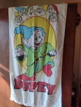 1979 Walt Disney Productions Rare Vintage 7 Dwarfs Beach Towel Dopey - £39.02 GBP
