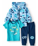 Windbreaker Jacket, Short Sleeve T-shirt &amp; Jogger Pants 3pc Outfit Set S... - $404.33 MXN