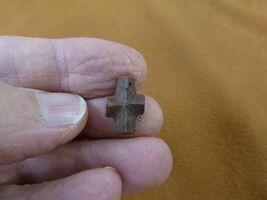 (CR593-125) 5/8" Fairy Stone CHRISTIAN CROSS oiled Staurolite Crystal MA... - $16.99