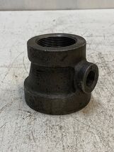 UFF Black Pipe Fitting Reducing Tee Cast Iron 2" x 1-1/2" 300 Psi C128 - $15.19