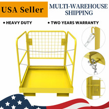 Forklift Safety Cage Work Platform Lift Basket Heavy Duty Collapsible 36... - $263.06