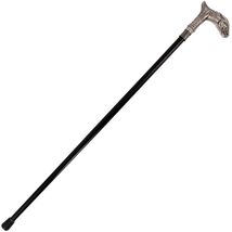 36" Horse Artisan Intricate Carved Walking Stick Black Glossy Gentleman's Cane image 2