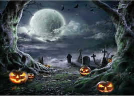 Halloween Backdrop for Photography Horror Night Background Scary Pumpkin... - £23.88 GBP