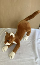 Rare 1994 TY Beanies CLASSIC SCRATCH 13&quot; Plush Cat Brown &amp; White - £15.57 GBP