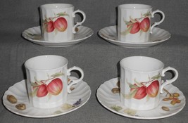 Set (4) Mikasa Maxima BELLE TERRE PATTERN Cups and Saucers MADE IN JAPAN - £24.90 GBP