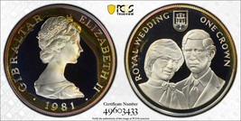 Toned 1981 PR 68 DCAM Crown Gibraltar Princess Diana Royal Wedding PCGS Slab 643 - £76.42 GBP