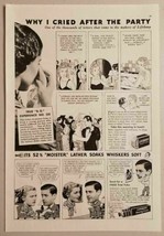 1936 Print Ad Lifebuoy Shaving Cream Man Shaves &amp; Happy Lady Cartoon - $11.68