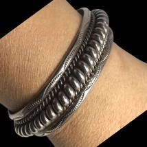 Navajo Indian Jewelry Sterling Silver Cuff Bracelet by Elaine Tahe 58 Gr... - £196.99 GBP