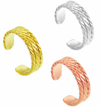 10K or 14K Solid Gold Twisted Rope Toe Ring Milgrain - Yellow, Rose,or White - £123.29 GBP+