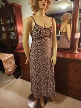Gilligan O’Malley Sz L Brown/Beige Leopard Long Soft Stretchy Knit Nightgown - £14.01 GBP