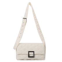Flap Ladies Shoulder Bags Soft Quilted Square Handbag Nylon Winter Buckle Cotton - £16.72 GBP
