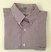 GEOFFRERY BEENE Purple Striped Button Down Shirt (Size XL - 17 - 34/35) - £11.75 GBP