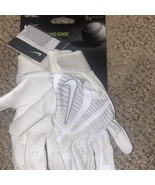 Nike Hyperdiamond Edge White &amp; Grey  Softball Batting Gloves - Size L  NEW! - $239.15 MXN
