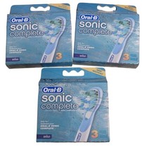 3- ORAL-B Sonic Complete Replacement Toothbrush 3 Heads Braun. Total Of 9 - £22.21 GBP