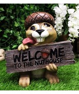 Large Crazy Squirrel With Acorn Hat Welcome To The Nuthouse Guest Greete... - $91.85 CAD