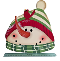 Snowman And Red Robin Wood Lazy Susan Christmas Holiday Kitchen Decor Gi... - €28,31 EUR