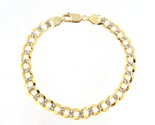 9&quot; Men&#39;s Bracelet 10kt Yellow and White Gold 390669 - £664.99 GBP