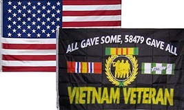 3x5 Wholesale Combo USA American &amp; Vietnam Veterans All Gave Flag 3&#39;x5&#39; ... - £11.63 GBP