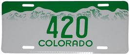 420 Colorado White &amp; Green 6&quot;x12&quot; Aluminum License Plate - £3.84 GBP