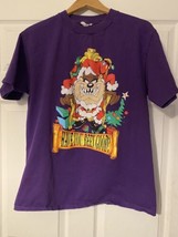 Vintage Taz Christmas T-shirt Purple single stitch size Large - £23.56 GBP