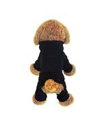 LifeWheel Dog Hoodie Fleece Sweatshirt Buttons Winter Warm Cotton Black ... - €11,38 EUR