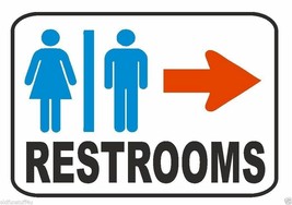 Restroom Sign Male Female Right Arrow Safety Business Sign Decal Sticker... - $1.45+