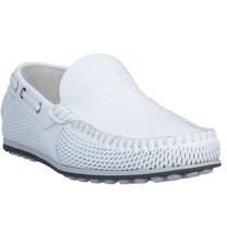 Fabi Men&#39;s Vitello White Loafer Italy Driving Dots Shoes Moccasins Size ... - $249.74