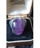 Vintage 1970-s Sterling Silver  Amethyst Huge Signet/Ring Size US 9 3/4 ... - $2,226.15 MXN
