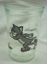 VINTAGE 1990 WELCH&#39;S Tom &amp; Jerry ROLLER SKATING TOM CAT 4&quot; Juice Glass Cup - £11.87 GBP