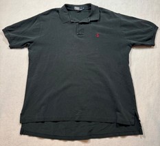 Polo by Ralph Lauren Short Sleeved Solid Black Polo Shirt 100% Cotton Me... - $13.71