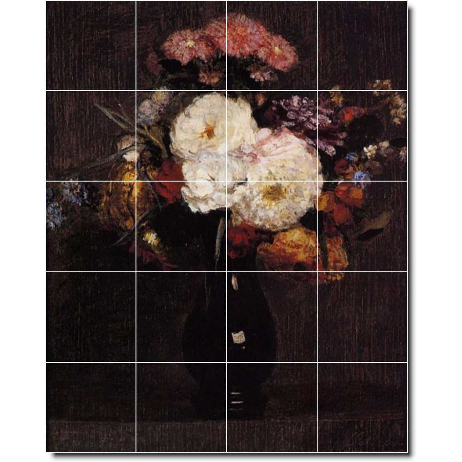 Fantin latour henri dahlias queens daisies roses and cornflowers