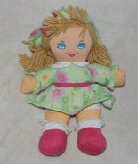 WELL MADE TOY DOLLY MINE LIGHT BROWN YARN HAIR GREEN PINK DRESS SOFT CLO... - £30.96 GBP