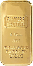 Tribute 5 Gram Gold-Layered Swiss Ingot Novelty Table O - £49.90 GBP
