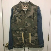 Thread &amp; Supply Camo Denim Jacket Men&#39;s SZ Medium Snaps Closure Unique - £21.17 GBP